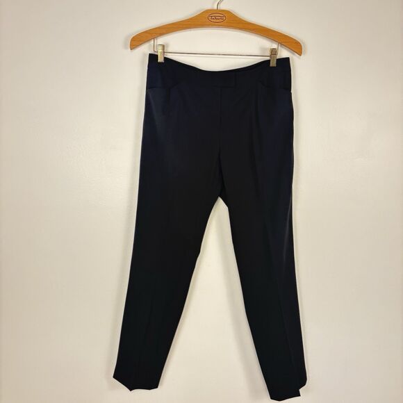 Lafayette 148 Dress Pants Womens 10 Black Irving Straight Leg Corpcore Business - Picture 1 of 11